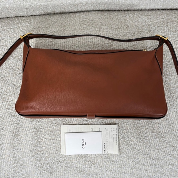 Authentic Celine Medium Romy Tan Supple Calfskin Gold Hardware - Picture 9 of 14